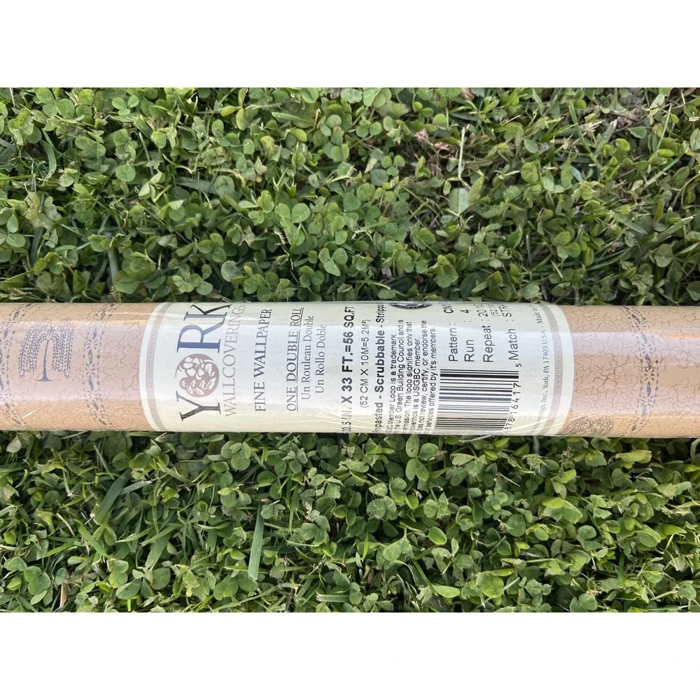 York Wallcoverings Wallpaper Double Roll CN1233 Willow Stripe Prepasted Made USA